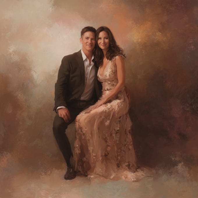 draw a couple portrait wedding portrait illustration