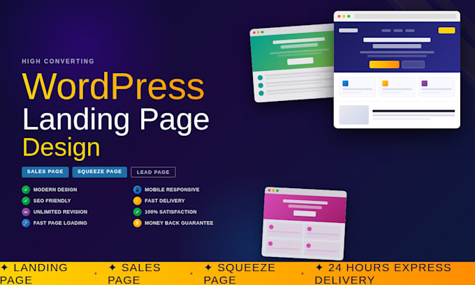 design a wordpress landing page website