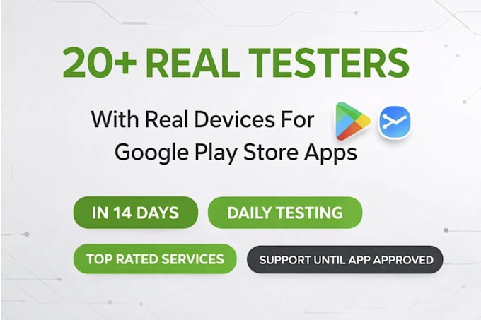 provide 20 testers for 14 days google play console closed testing