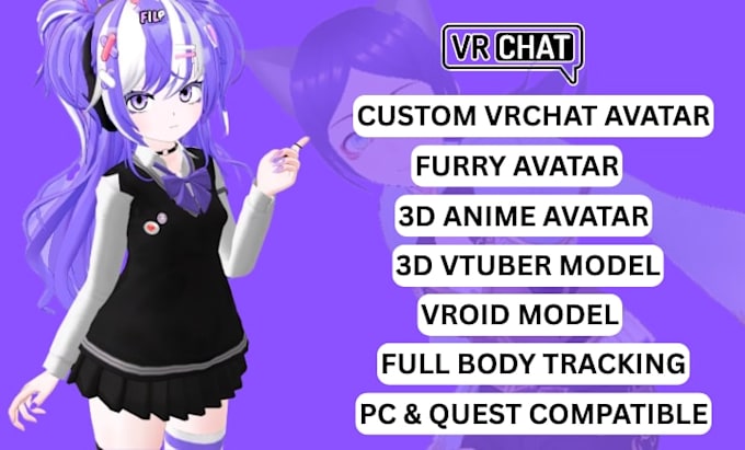 Avatar vrchat, modelo 3d vtuber, personagem 3d, avatar de anime, avatar ...