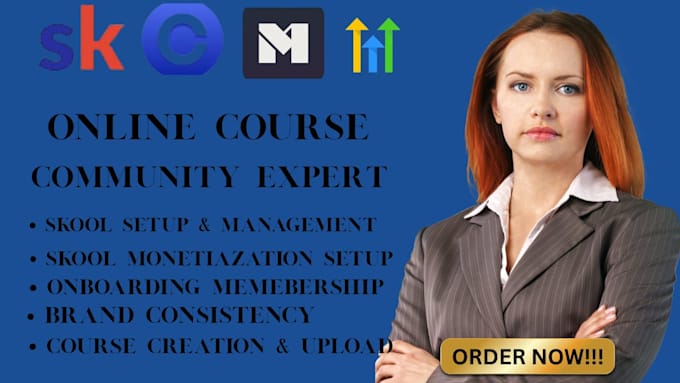 setup skool, skool community, skool online course and skool community manager