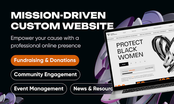 design nonprofit charity ngo website fundraising program donation platform page