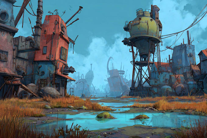 Design an environment concept art for cartoons and game by Janeewman ...