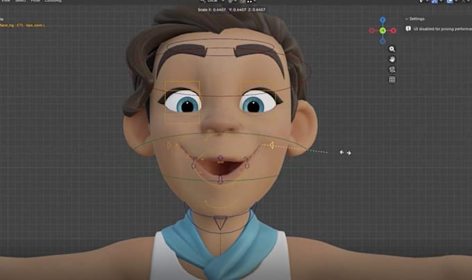 Input manual rig to 3d,animate cartoon,nurbs control,hik rig,avatar ...