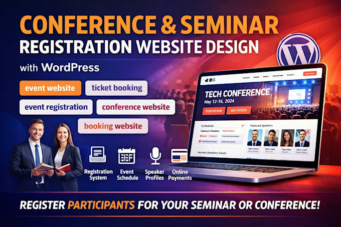 conference and seminar registration website design with wordpress