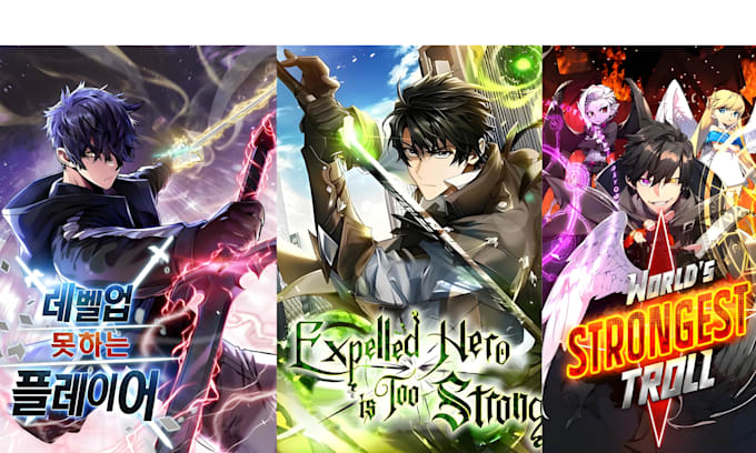 Webcomic Chapter Covers Design webtoon light novel cover webcomic cover anime manga shonen ...
