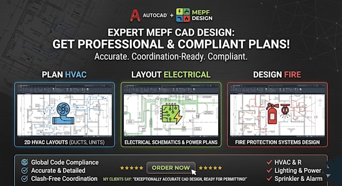 design mechanical, electrical, plumbing using autocad