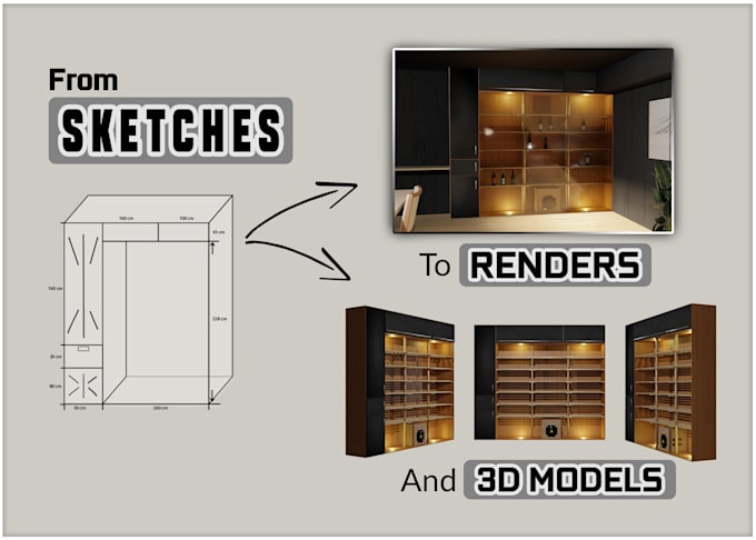 Convert your 2d sketch into a professional 3d model by Dariusmrs | Fiverr