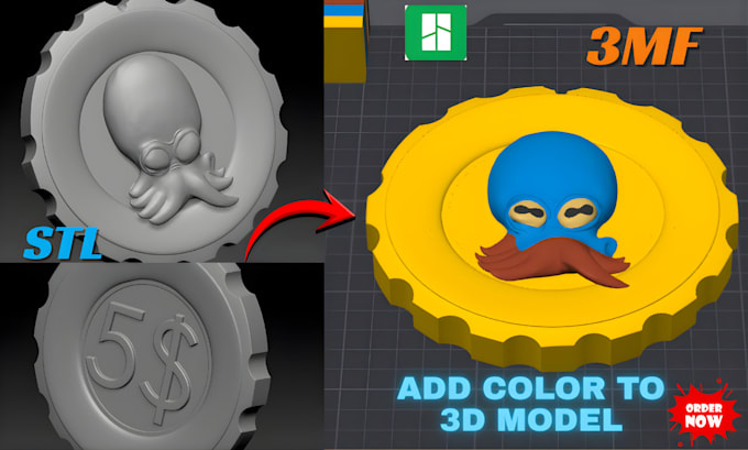 color 3d model stl to 3mf split slice in bambu lab   multicolor ams for printing