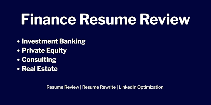 review and improve your finance internship resume