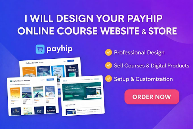 design payhip online course website store, payhip store