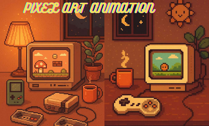 create pixel art animation, rpg,tileset,sprites sheet and backgrounds for games