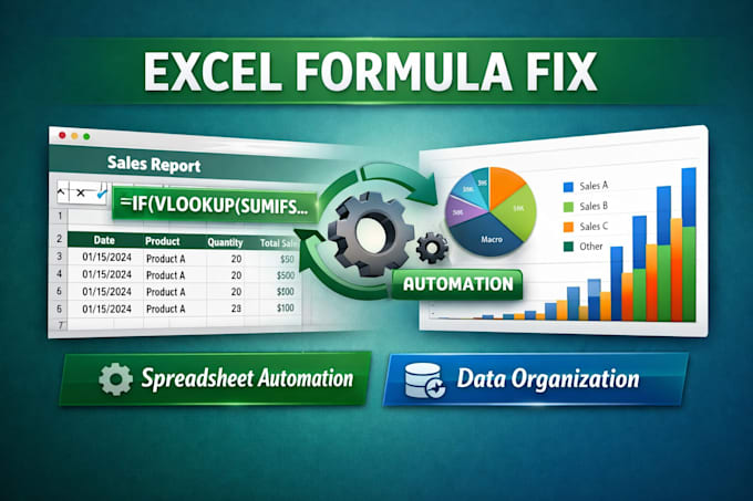 fix, automate or create excel formulas and spreadsheets
