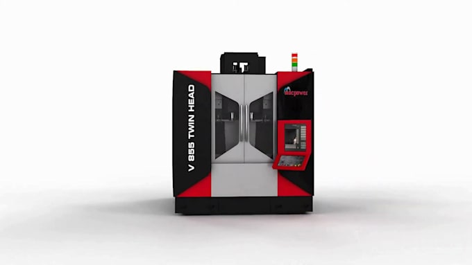 create realistic 3d industrial animation for cnc machines and factories