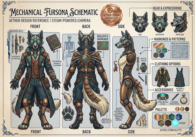 draw anthro ref sheet furry reference sheet anime ref sheet fursona ref sheet