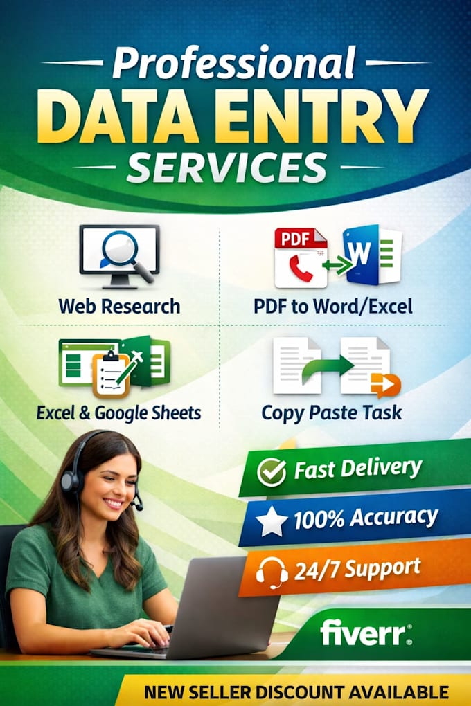 fast and accurate data entry, web research and excel data