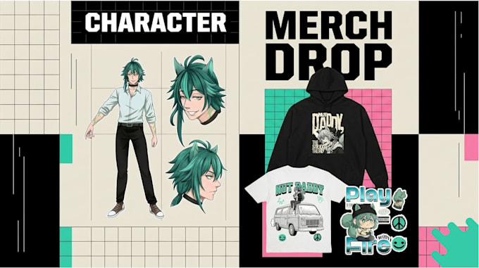 a custom merch collection for your character multi style