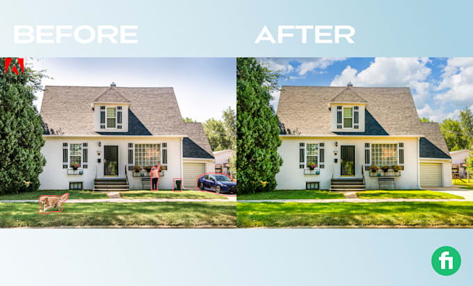 remove objects and sky swapping in your real estate images, professionally