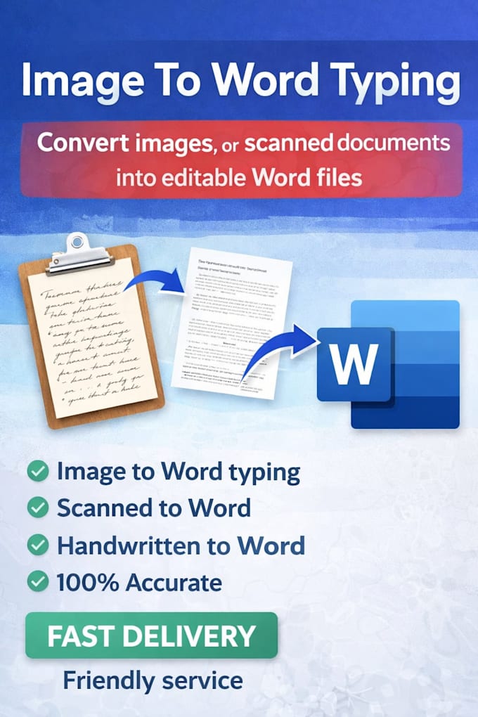 type image or scanned document into word