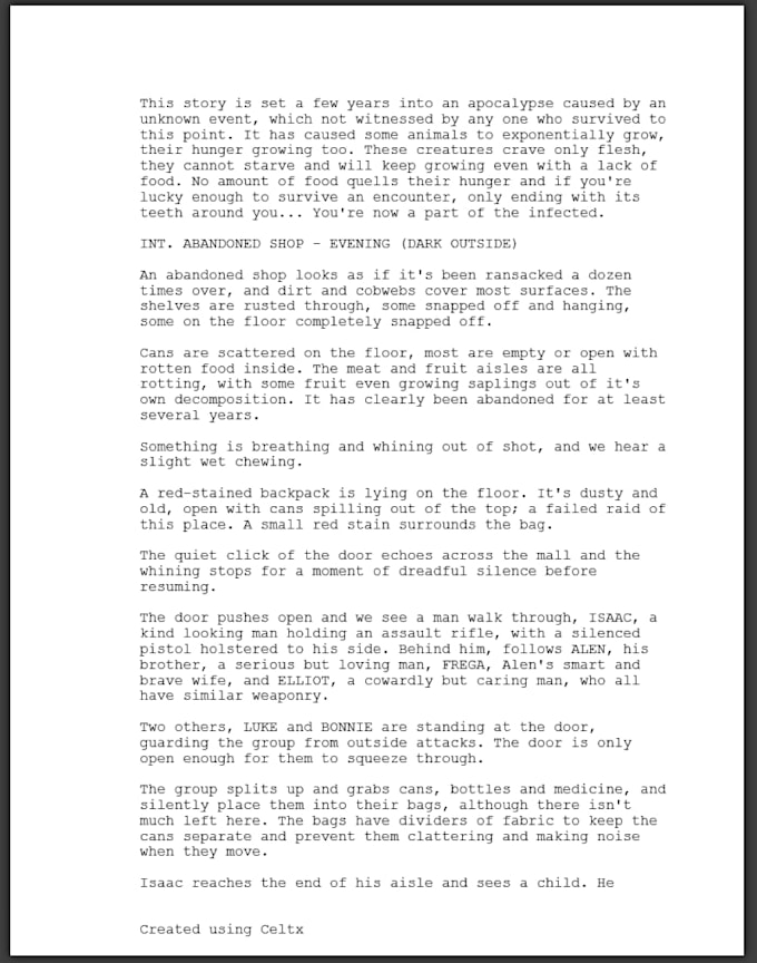 proofread your short film, TV or movie script