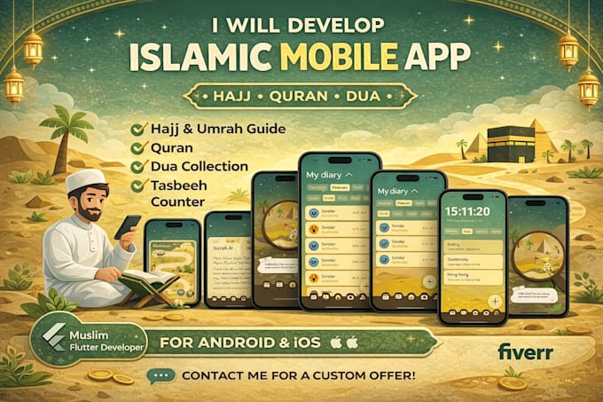 develop islamic app, hajj guide app, quran and dua mobile app