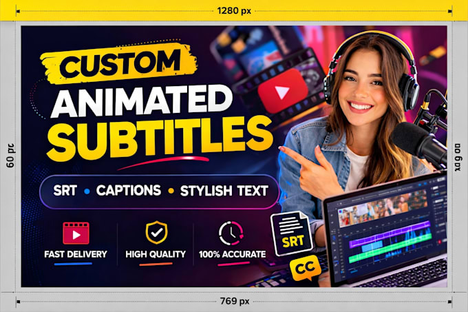 add custom animated subtitle srt caption for your video