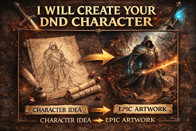 create your dnd character, fantasy hero, or rpg character art