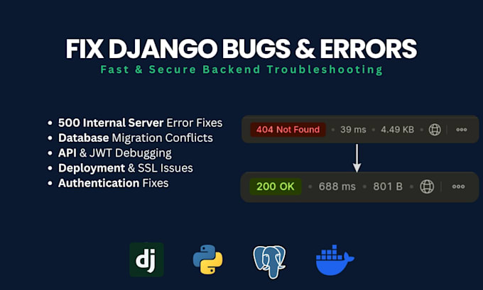 fix django bugs errors and backend issues