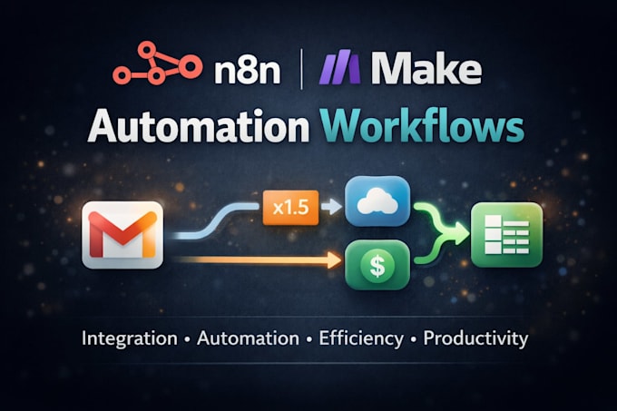 build your n8n or make automation workflow with ai and API integrations