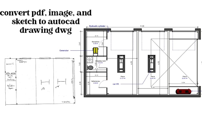 Convert your sketch, image, or pdf into autocad drawing by ...