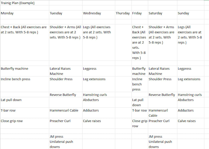 create a workout plan for you