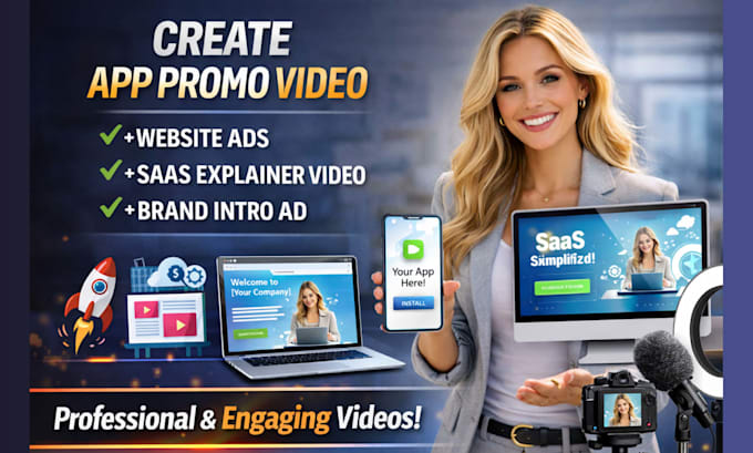 create app promo video, website ads, saas explainer video, brand intro ad