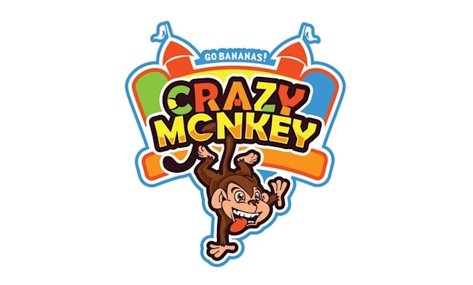 design mascot super crazy monkey logo