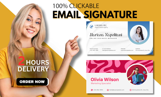 design clickable, animated and responsive HTML email signature for gmail