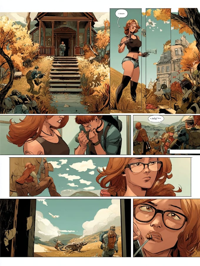 draw a custom comic strip with clean line art