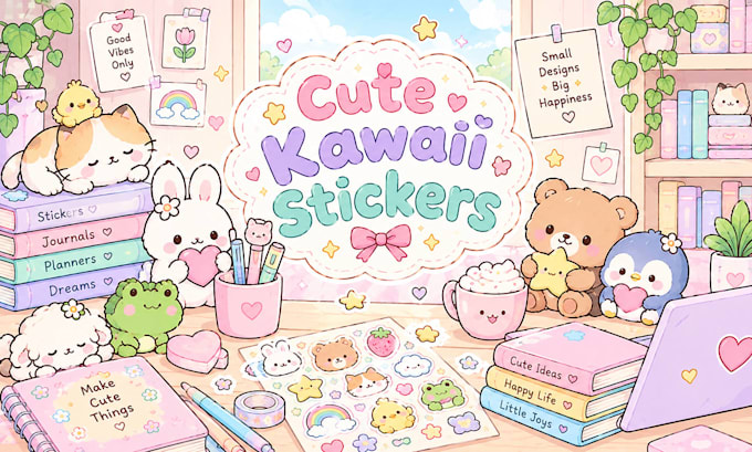 create adorable custom kawaii stickers