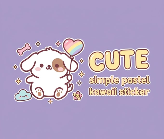 create simple cute and kawaii stickers