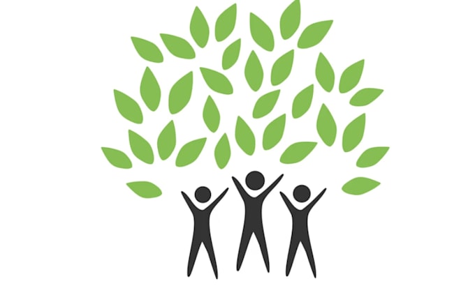 make awesome tree logo design with lawn landscapes