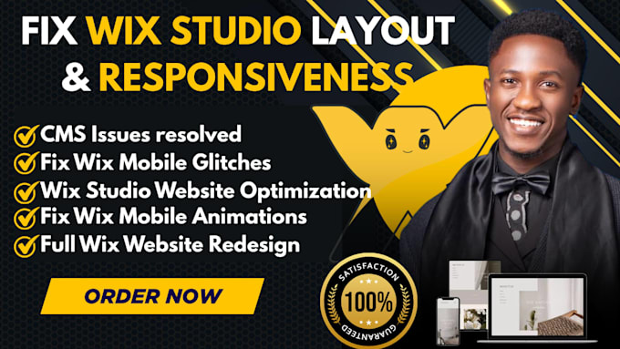 fix wix, mobile responsive wix studio website, wix cms dynamic page wix redesign
