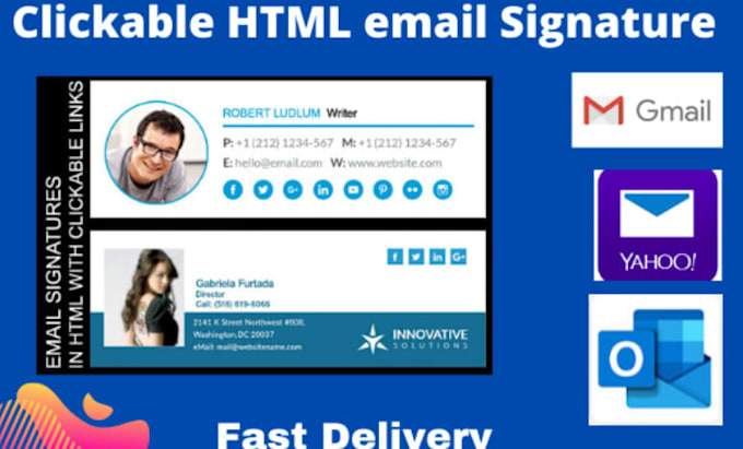 design a responsive HTML email signature design for all