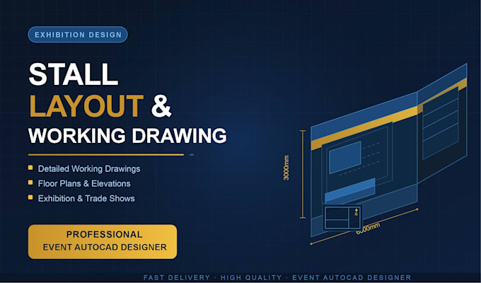 create exhibition stall drawings for fabrication