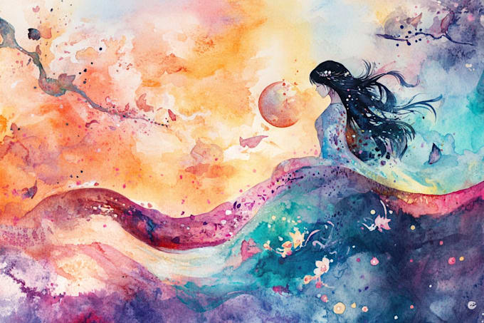 do a illustration in the traditional watercolor technique