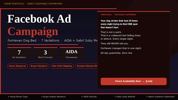 write facebook ad copy pet product