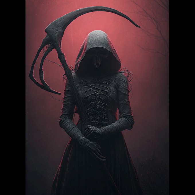 make a horror illustration, artwork, dark cover