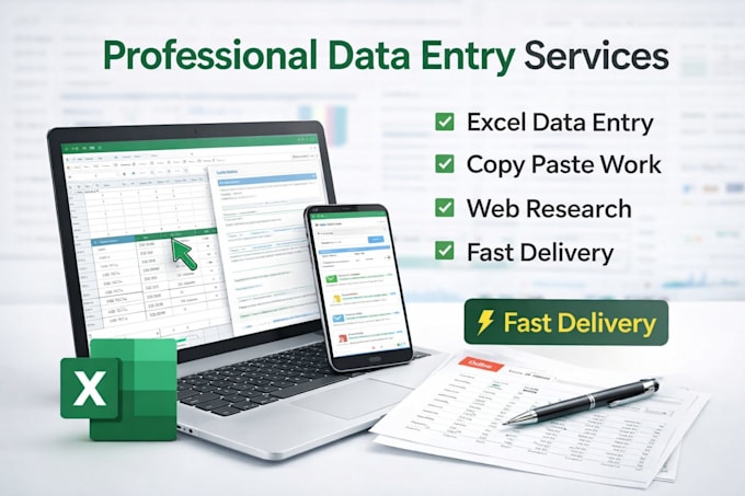 Do accurate dat entry, excel data cleaning and copy paste by Madeshs22 ...