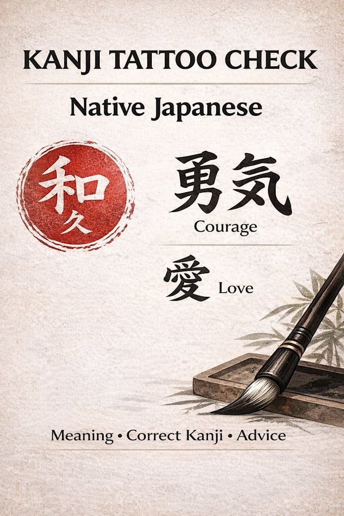 Kayji Pattern Rattoo Verifique sua tatuagem de kanji japonês antes de fazê-la