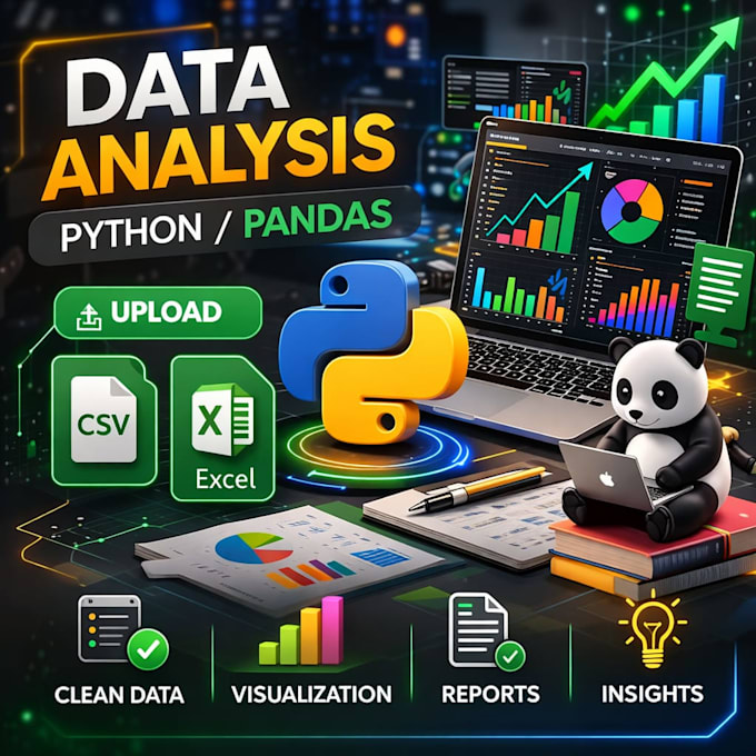 do professional data analysis and visualization using python pandas and machine
