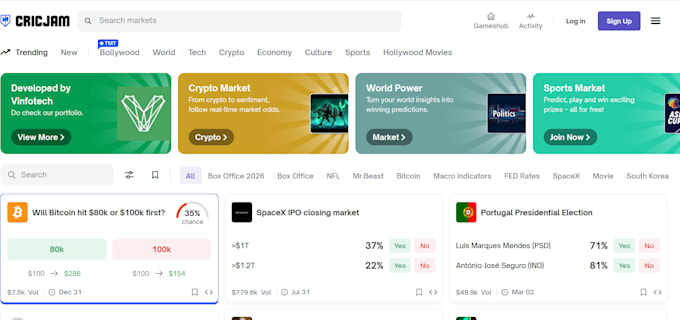develop a prediction app, polymarket clone, decentralized finance platform