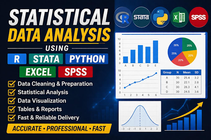 do statistical data analysis using r, stata, python, excel