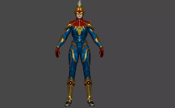 make 3d humanoid futuristic sci fi robot,superhero character,mcu,cosmic warrior